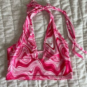 Pink Swirl Halter Top